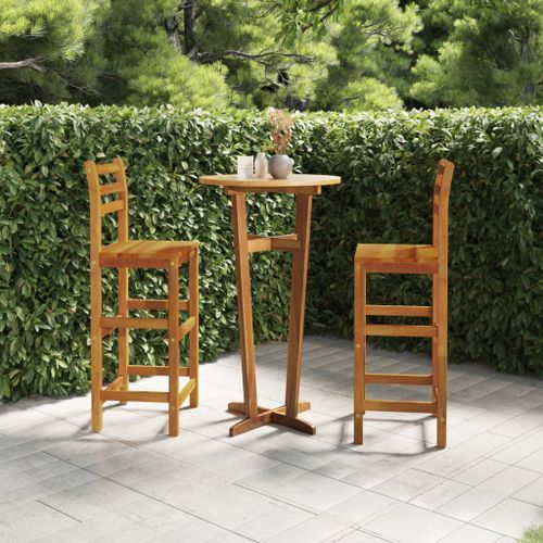 Ensemble de bar de jardin 3 pcs Bois d'acacia solide - Photo n°2; ?>