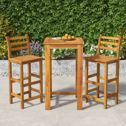 Ensemble de bar de jardin 3 pcs bois d'acacia solide - Photo n°2; ?>