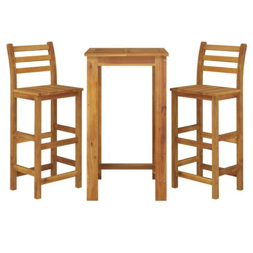 Ensemble de bar de jardin 3 pcs bois d'acacia solide - Photo n°3; ?>