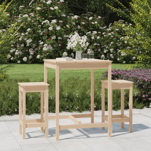 Ensemble de bar de jardin 3 pcs bois de pin massif - Photo n°2; ?>