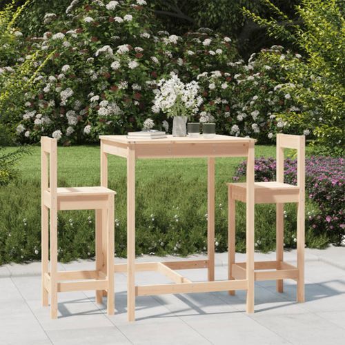 Ensemble de bar de jardin 3 pcs bois de pin massif - Photo n°2; ?>