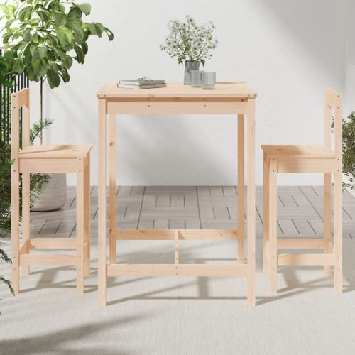 Ensemble de bar de jardin 3 pcs bois de pin massif - Photo n°3; ?>