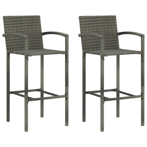 Ensemble de bar de jardin 3 pcs Gris 5 - Photo n°2; ?>