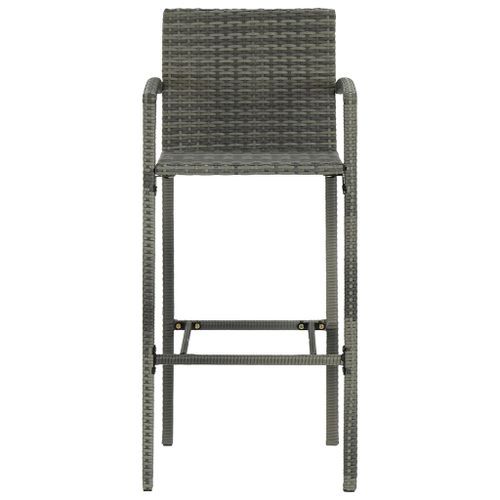 Ensemble de bar de jardin 3 pcs Gris 5 - Photo n°3; ?>