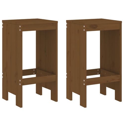 Ensemble de bar de jardin 3 pcs marron miel bois pin massif - Photo n°3; ?>