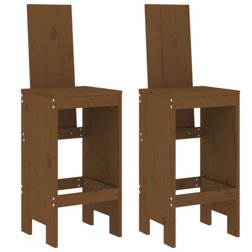 Ensemble de bar de jardin 3 pcs marron miel bois pin massif - Photo n°3; ?>