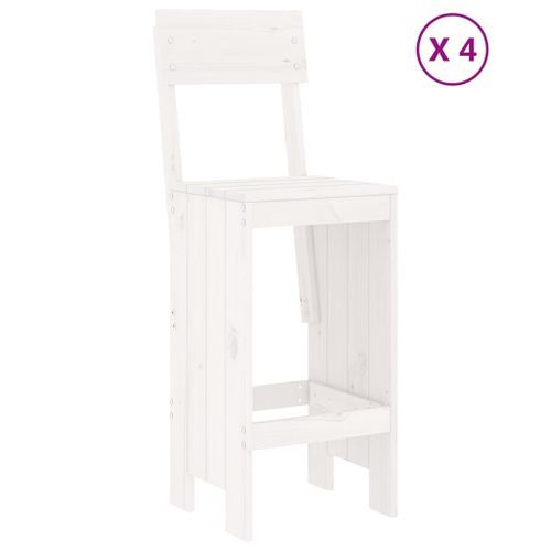 Ensemble de bar de jardin 5 pcs blanc bois massif de pin - Photo n°3; ?>