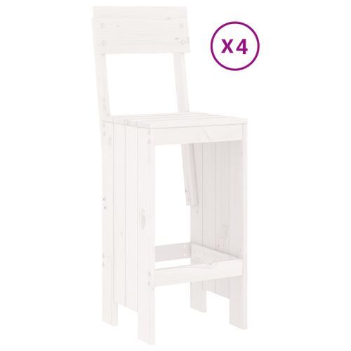 Ensemble de bar de jardin 5 pcs blanc bois massif de pin - Photo n°3; ?>