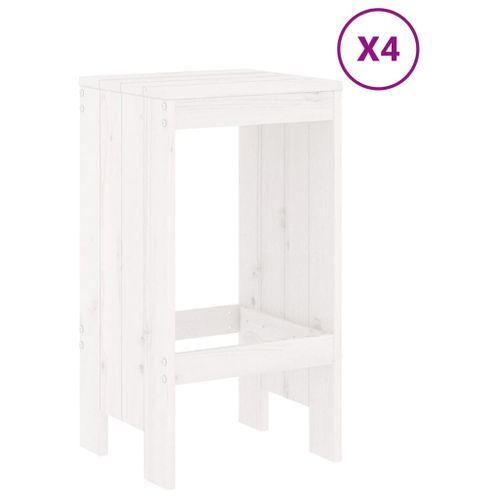 Ensemble de bar de jardin 5 pcs blanc bois massif de pin - Photo n°3; ?>