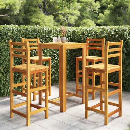 Ensemble De Bar De Jardin 5 Pcs Bois D'acacia Solide 26 Ensemble de bar de jardin 5 pcs Bois d'acacia solide - Photo n°2; ?>