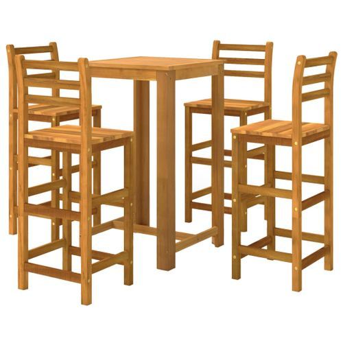Ensemble De Bar De Jardin 5 Pcs Bois D'acacia Solide 27 Ensemble de bar de jardin 5 pcs Bois d'acacia solide - Photo n°3; ?>