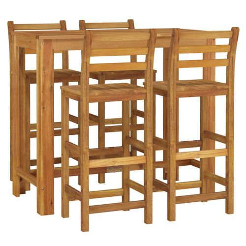 Ensemble de bar de jardin 5 pcs bois d'acacia solide - Photo n°3; ?>