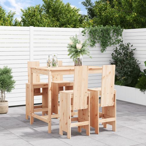 Ensemble de bar de jardin 5 pcs bois de pin massif - Photo n°2; ?>