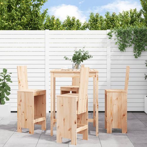 Ensemble de bar de jardin 5 pcs bois de pin massif - Photo n°2; ?>