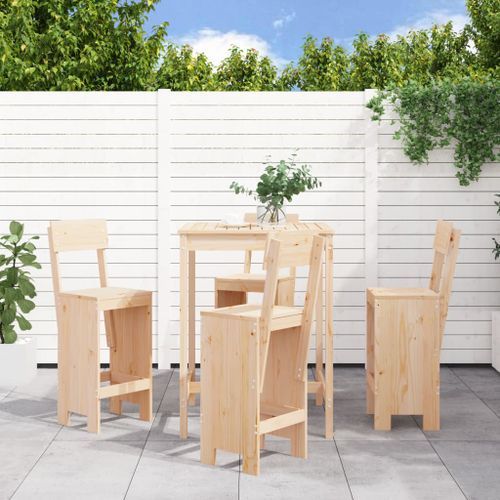 Ensemble de bar de jardin 5 pcs bois de pin massif - Photo n°2; ?>