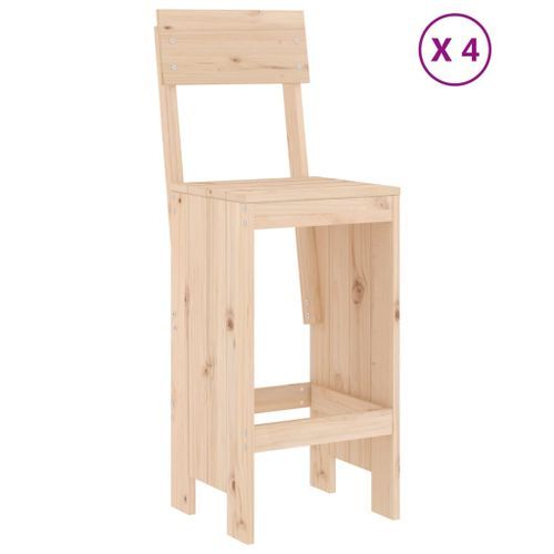 Ensemble de bar de jardin 5 pcs bois de pin massif - Photo n°3; ?>