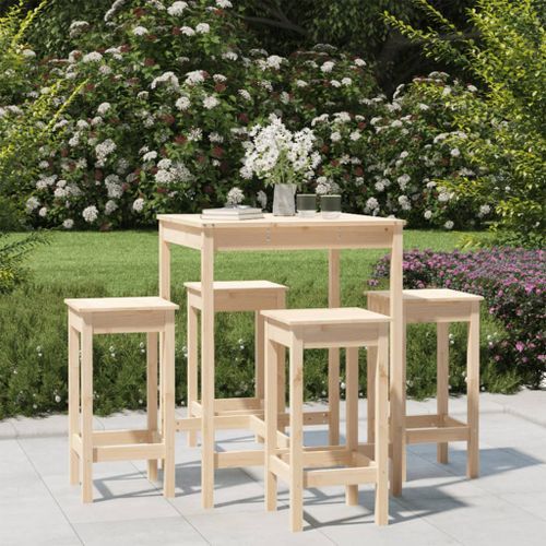 Ensemble de bar de jardin 5 pcs bois de pin massif - Photo n°2; ?>