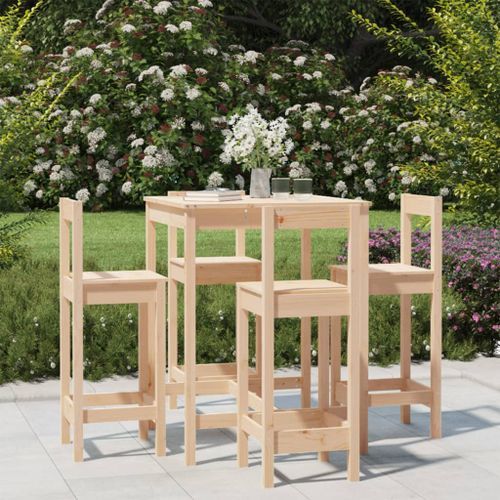 Ensemble de bar de jardin 5 pcs bois de pin massif - Photo n°2; ?>