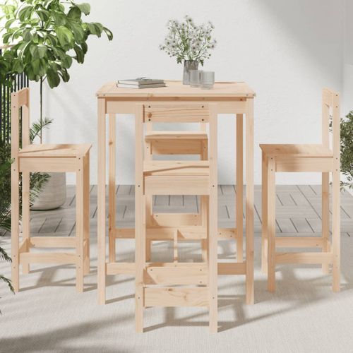 Ensemble de bar de jardin 5 pcs bois de pin massif - Photo n°3; ?>