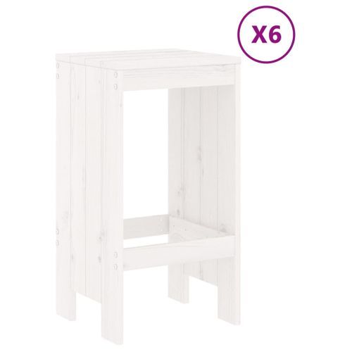 Ensemble de bar de jardin 7 pcs blanc bois de pin massif - Photo n°3; ?>