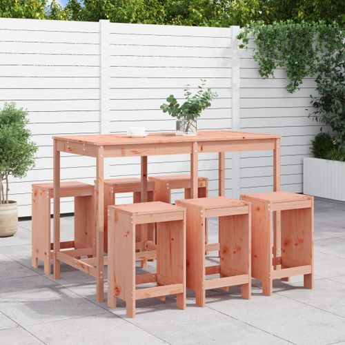 Ensemble de bar de jardin 7 pcs bois massif douglas - Photo n°2; ?>