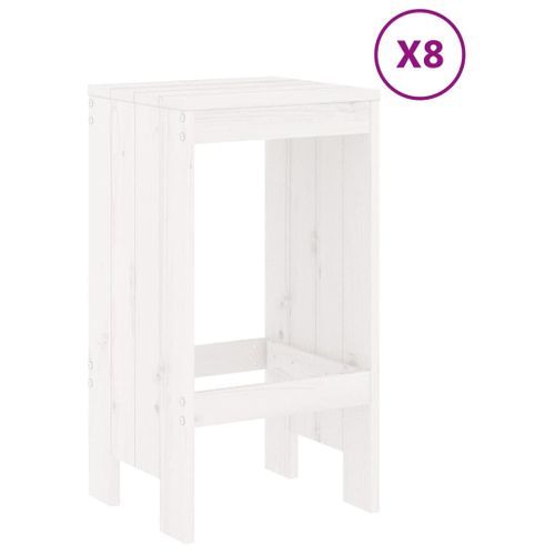 Ensemble de bar de jardin 9 pcs blanc bois de pin massif - Photo n°3; ?>