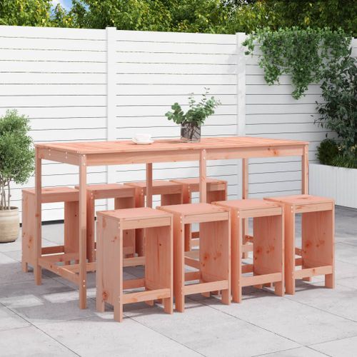 Ensemble de bar de jardin 9 pcs bois massif douglas - Photo n°2; ?>