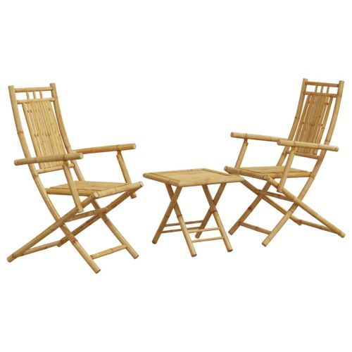 Ensemble de bistro 3 pcs bambou - Photo n°2; ?>