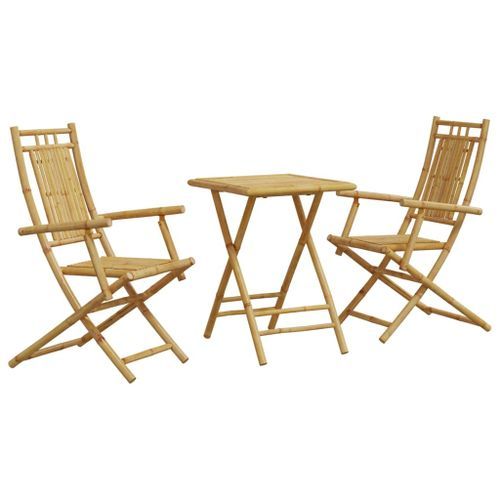 Ensemble de bistro 3 pcs bambou - Photo n°2; ?>