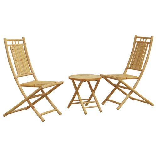 Ensemble de bistro 3 pcs bambou - Photo n°2; ?>