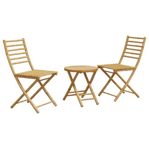 Ensemble de bistro 3 pcs bambou - Photo n°2; ?>