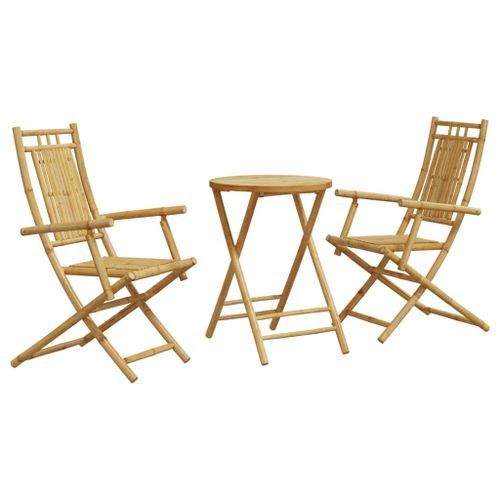 Ensemble de bistro 3 pcs bambou - Photo n°2; ?>