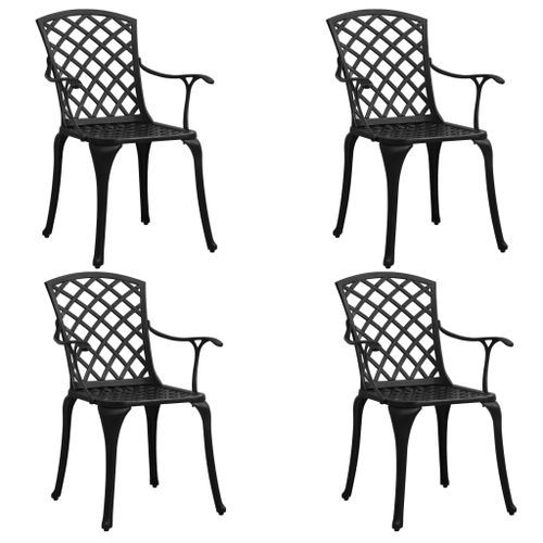 Ensemble de bistro 5 pcs Aluminium coulé Noir 4 - Photo n°3; ?>