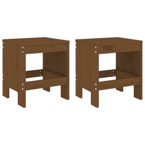 Ensemble de bistrot de jardin 3 pcs marron miel bois pin massif - Photo n°3; ?>