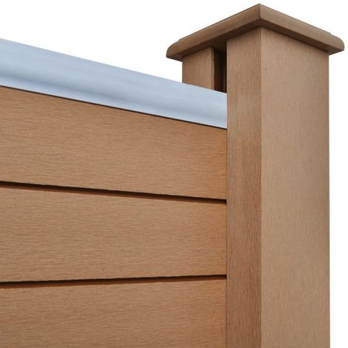Ensemble de clôture WPC 2 Carré 357 x 187 cm Marron - Photo n°2; ?>
