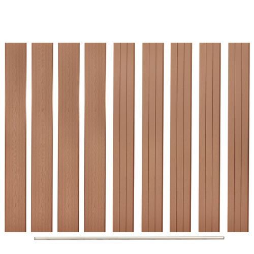 Ensemble de clôture WPC 2 Carré 357 x 187 cm Marron - Photo n°3; ?>