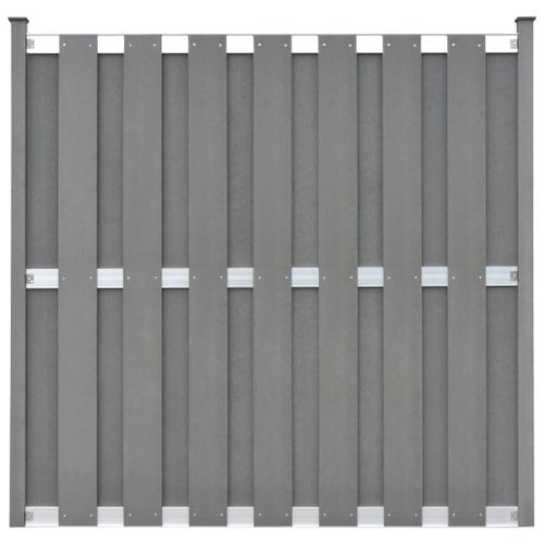 Ensemble de clôture WPC 2 Carré 376 x 185 cm Gris - Photo n°3; ?>