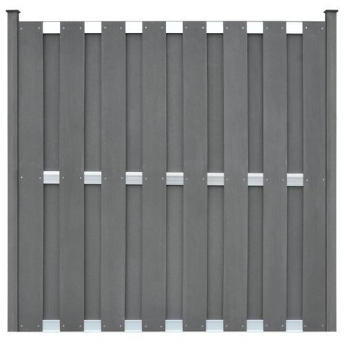 Ensemble de clôture WPC 2 carré et 1 incliné 472 x 185 cm Gris - Photo n°3; ?>