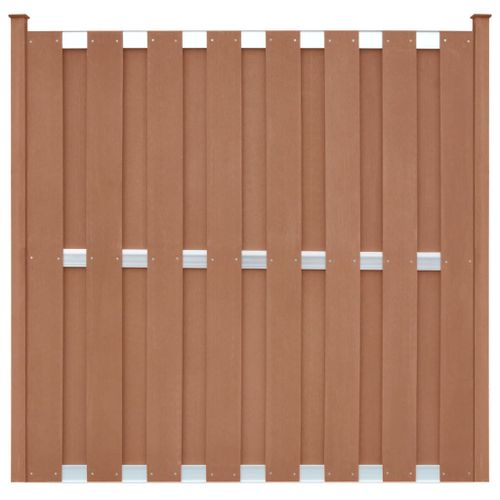 Ensemble de clôture WPC 5 Carré 932 x 185 cm Marron - Photo n°2; ?>
