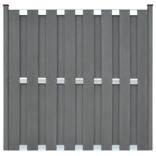 Ensemble de clôture WPC 5 carré et 1 incliné 1028 x 185 cm Gris - Photo n°3; ?>