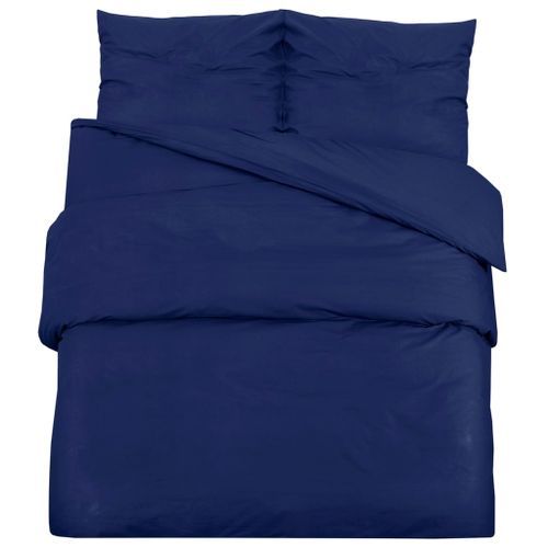 Ensemble de housse de couette Bleu marine 140x200 cm Microfibre - Photo n°2; ?>