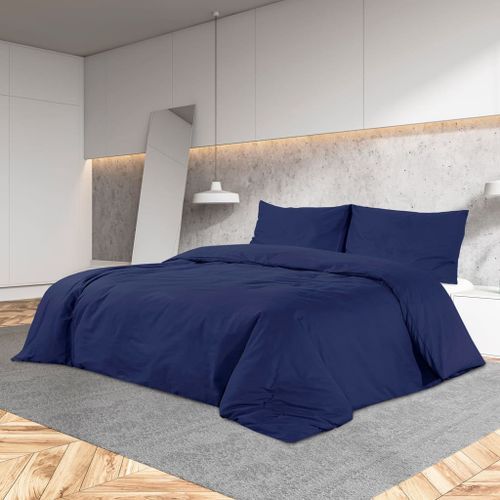 Ensemble de housse de couette Bleu marine 260x240 cm Microfibre - Photo n°2; ?>