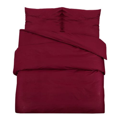 Ensemble de housse de couette Bordeaux 135x200 cm Microfibre - Photo n°2; ?>