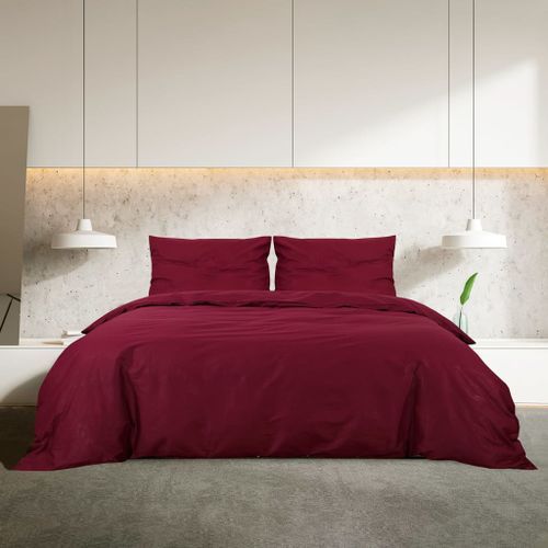 Ensemble de housse de couette Bordeaux 135x200 cm Microfibre - Photo n°3; ?>