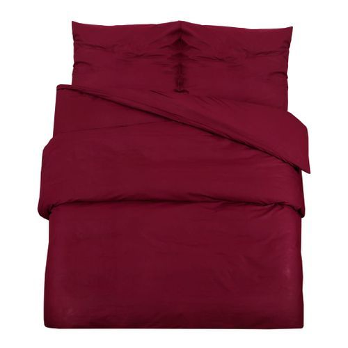 Ensemble de housse de couette Bordeaux 200x200 cm Coton - Photo n°2; ?>