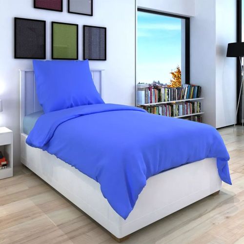 Ensemble De Housse De Couette Coton Bleu 155x220/80x80 Cm 9 Ensemble de housse de couette Coton Bleu 155x220/80x80 cm - Photo n°3; ?>