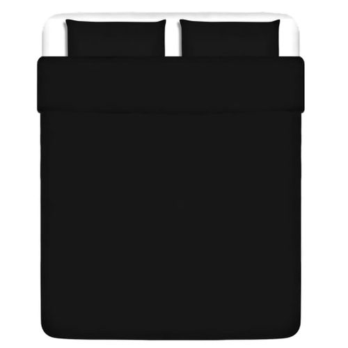 Ensemble de housse de couette Coton Noir 200x220/80x80 cm - Photo n°2; ?>