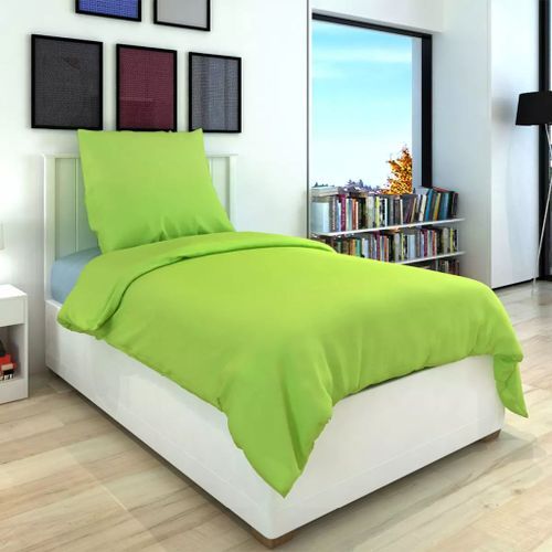 Ensemble de housse de couette Coton Vert 135x200/60x70 cm - Photo n°3; ?>