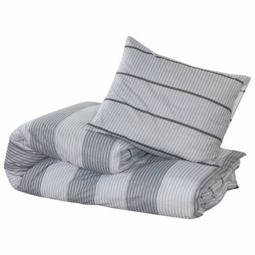 Ensemble de housse de couette Gris 200x200 cm Coton - Photo n°3; ?>