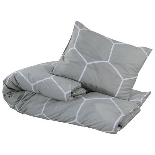 Ensemble de housse de couette Gris 220x240 cm Coton - Photo n°3; ?>